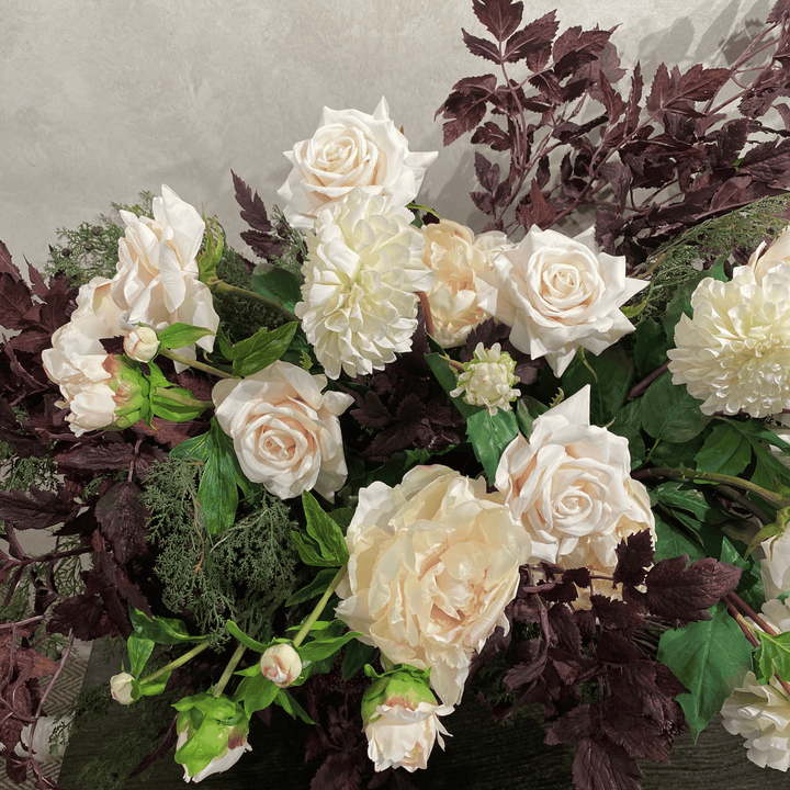 Burgundy & Ivory Floral Arrangement