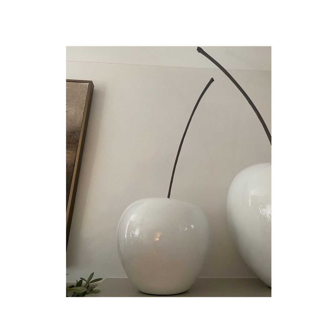 Ceramic Cherry - White Portuguese Faience 22cm - Sutherland Interiors