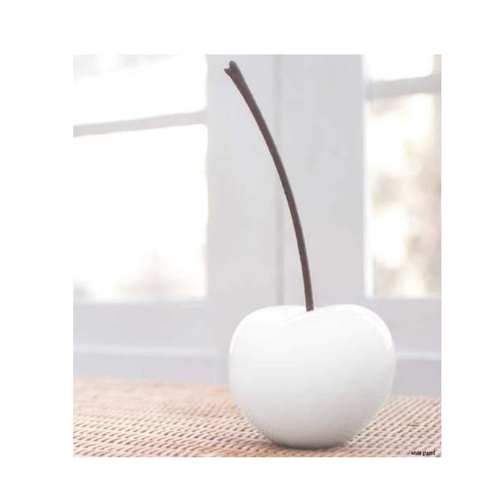 Ceramic Cherry - White Portuguese Faience 22cm - Sutherland Interiors