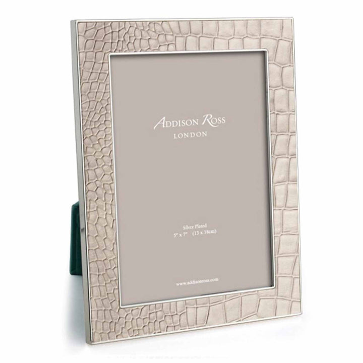 Cream Croc & Silver Frame 4X6 - Sutherland Interiors