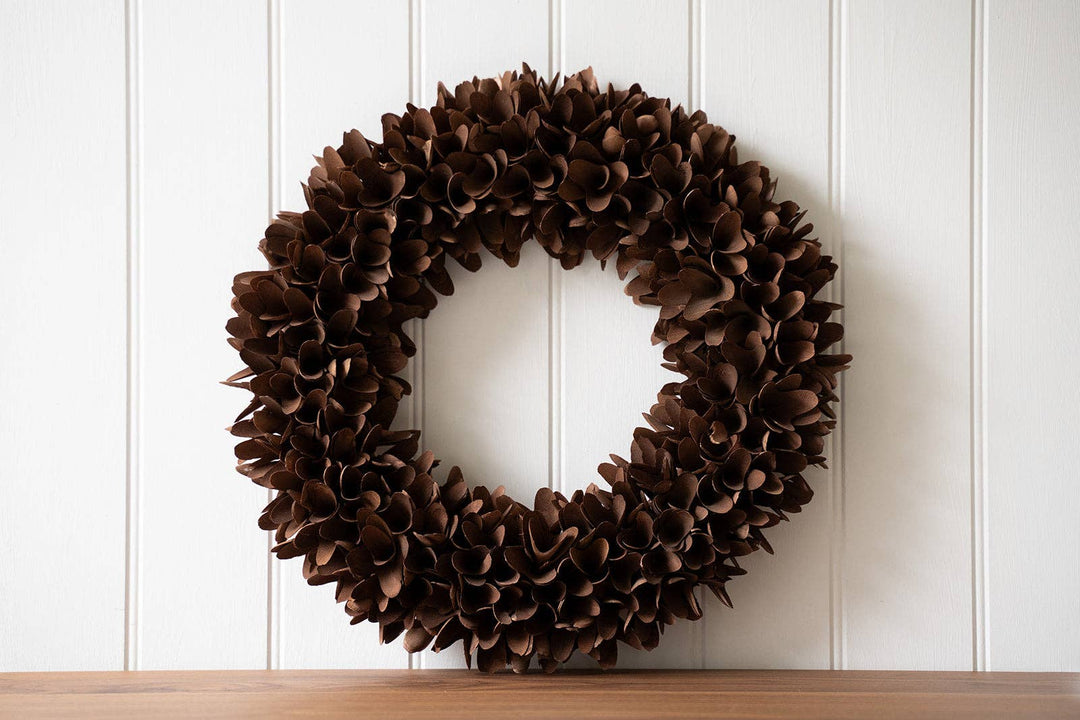 Dark Brown Wooden Wreath - Sutherland Interiors