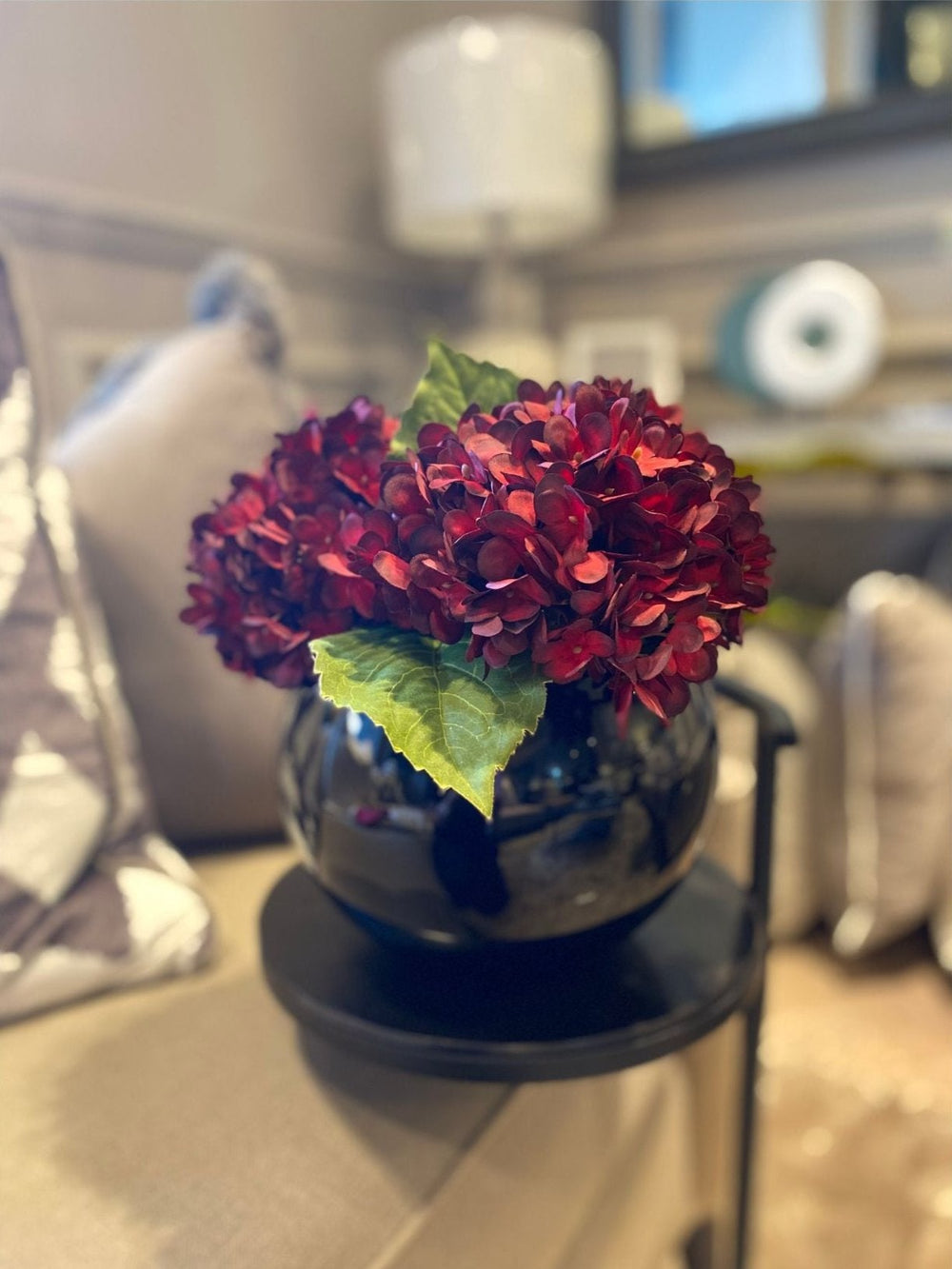 Ebony Round Glass Vase - L - Sutherland Interiors