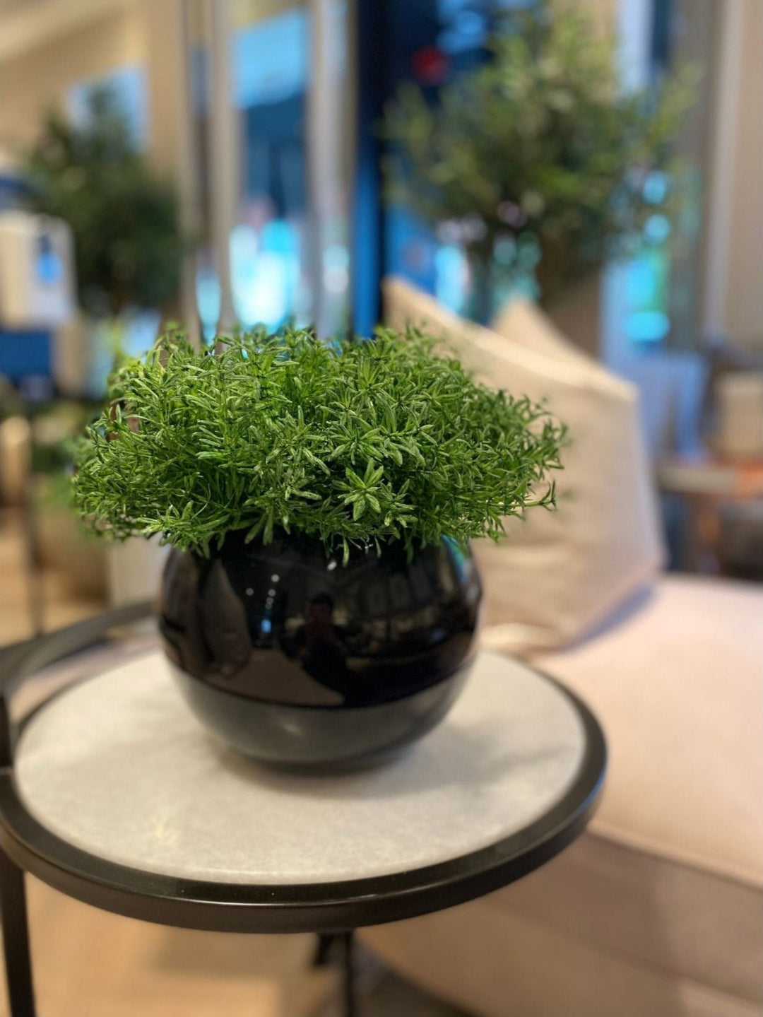 Ebony Round Glass Vase - L - Sutherland Interiors