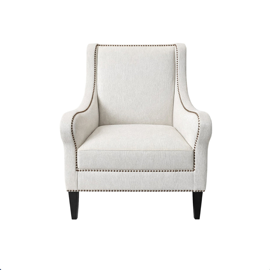 Elegant Ivory Armchair with Studded Detail - Sutherland Interiors