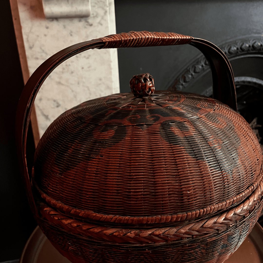Finely woven round wedding basket - Sutherland Interiors