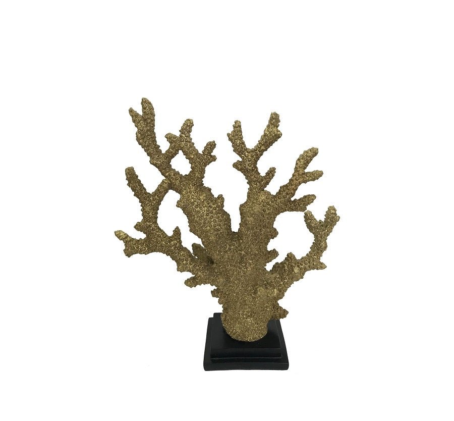 Gold Coral Resin on Black Base - Sutherland Interiors