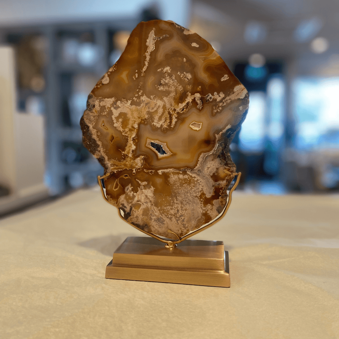 Gold Natural Agate Slice - Sutherland Interiors