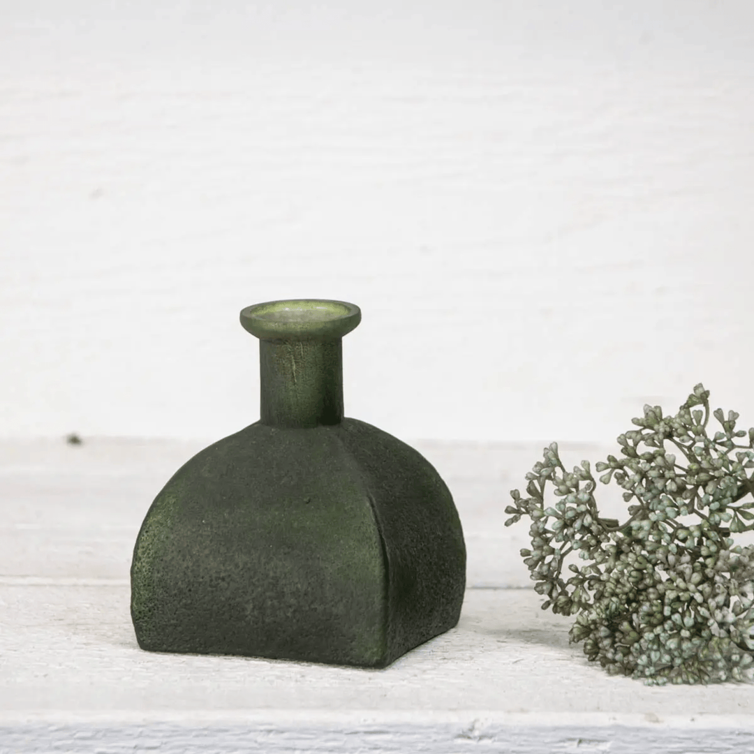 Green Glass Vase 10cm - Sutherland Interiors
