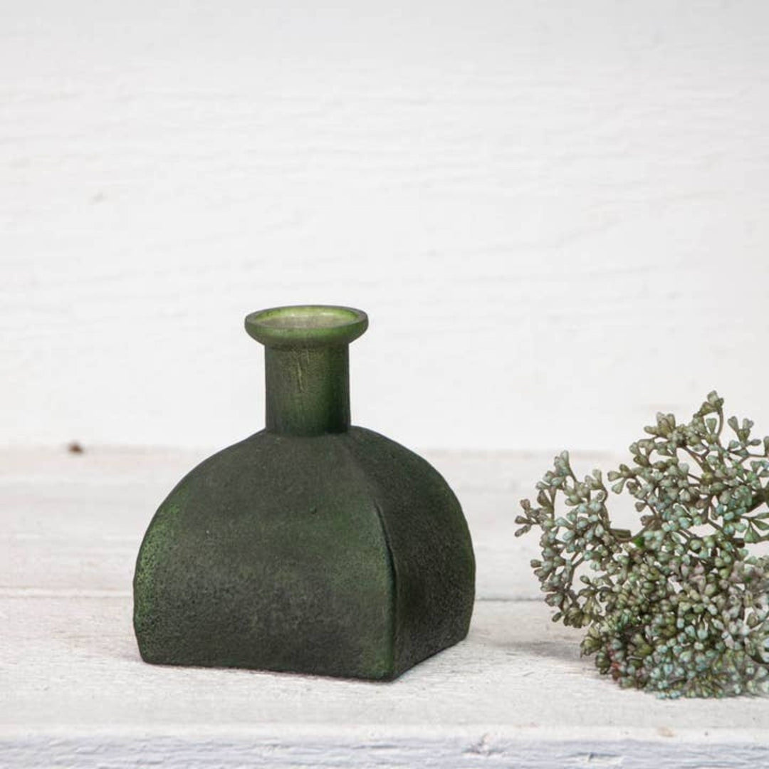 Green Glass Vase - H.10cm - Sutherland Interiors