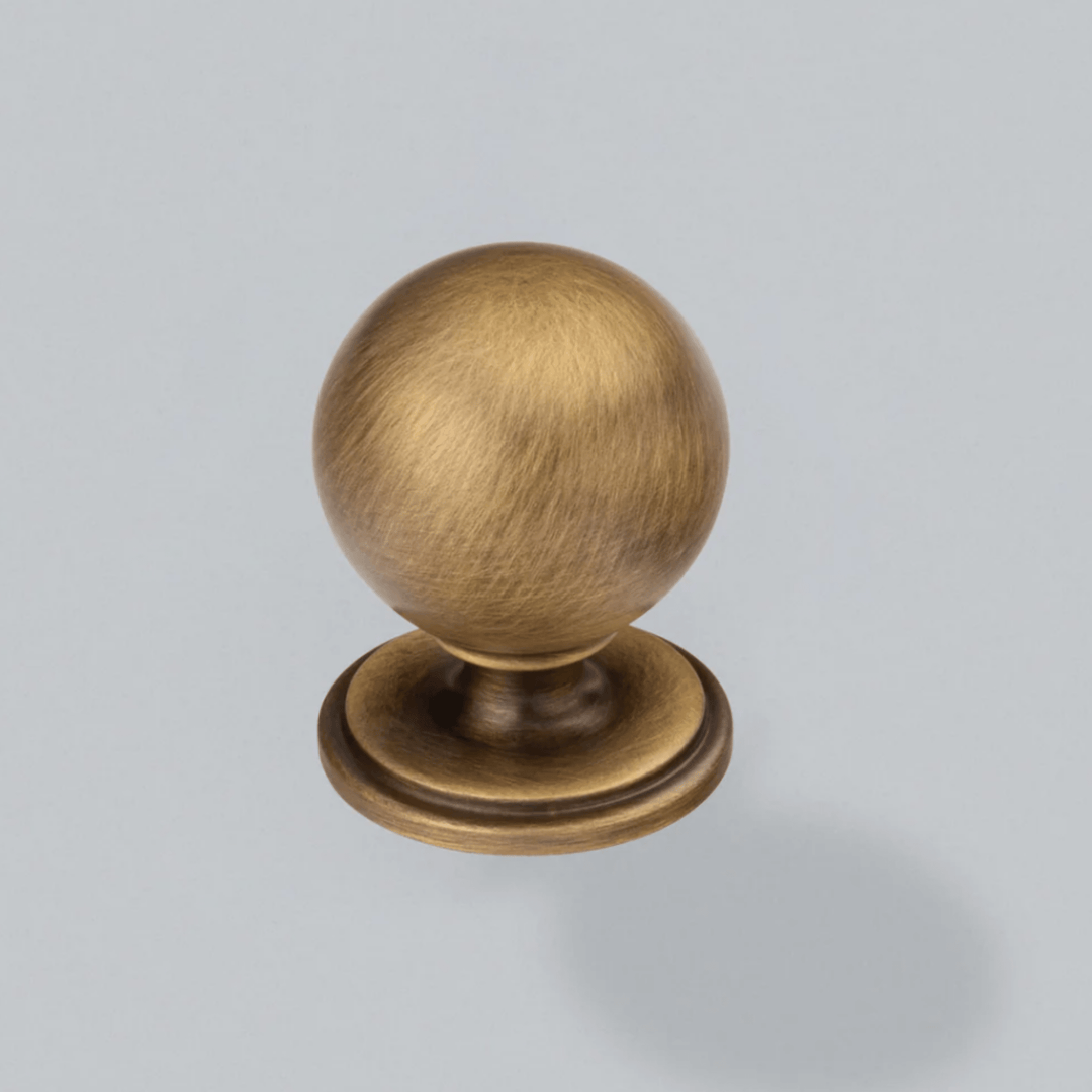 Greenwich Dark Brushed Brass Knob - Sutherland Interiors
