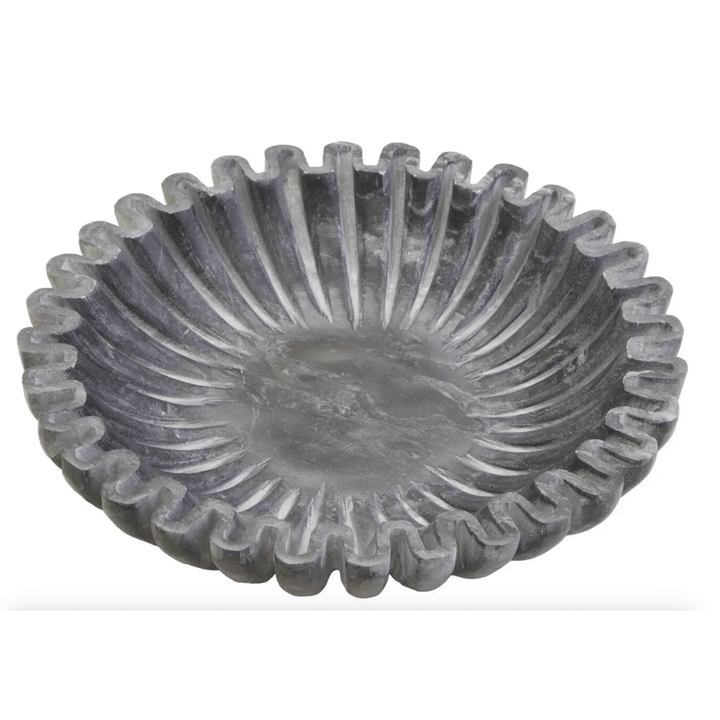 Grey Fluted Marble Bowl - Sutherland Interiors
