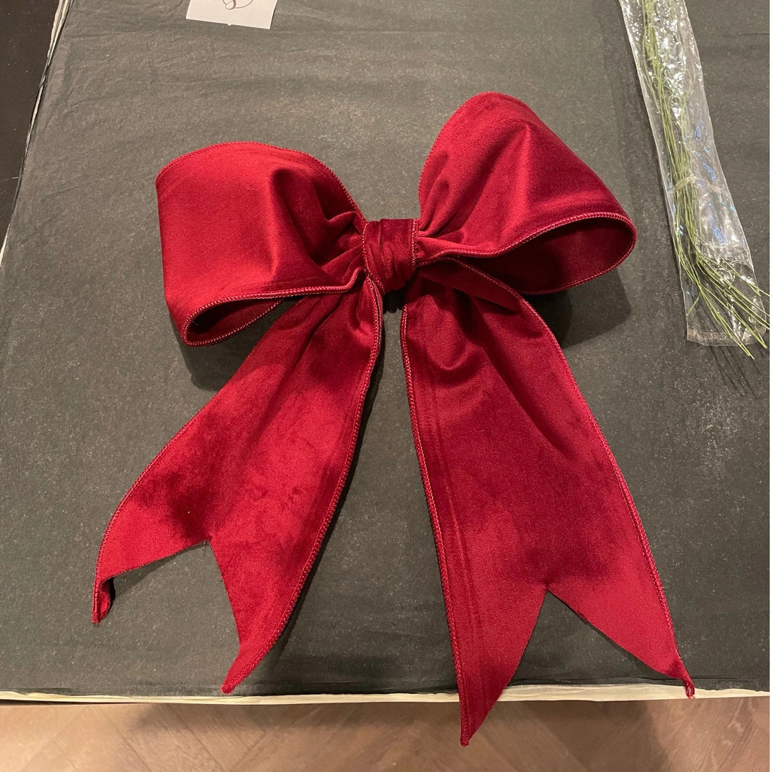 Handmade Red Velvet Decorative Bow - Sutherland Interiors