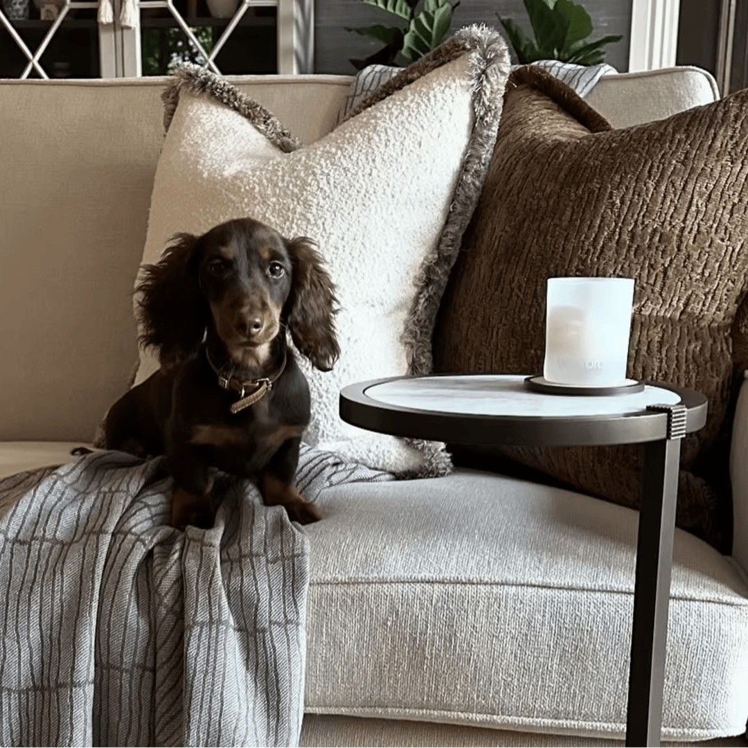 Huntsman Ivory Alezio Gold Cushion - Sutherland Interiors