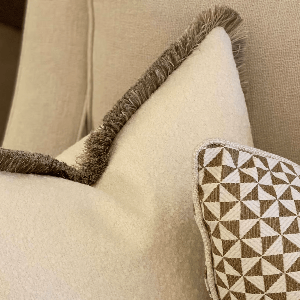 Huntsman Ivory/Alezio Gold Cushion - Sutherland Interiors