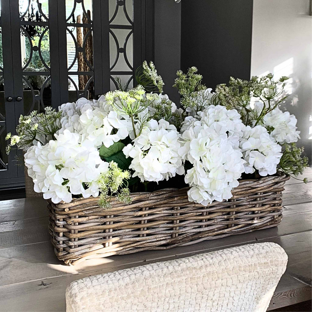 Hydrangea and Queen Anne's Lace Basket Large – Sutherland Interiors