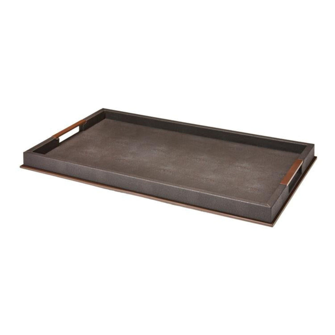 Large Anthracite Shagreen Tray - Sutherland Interiors