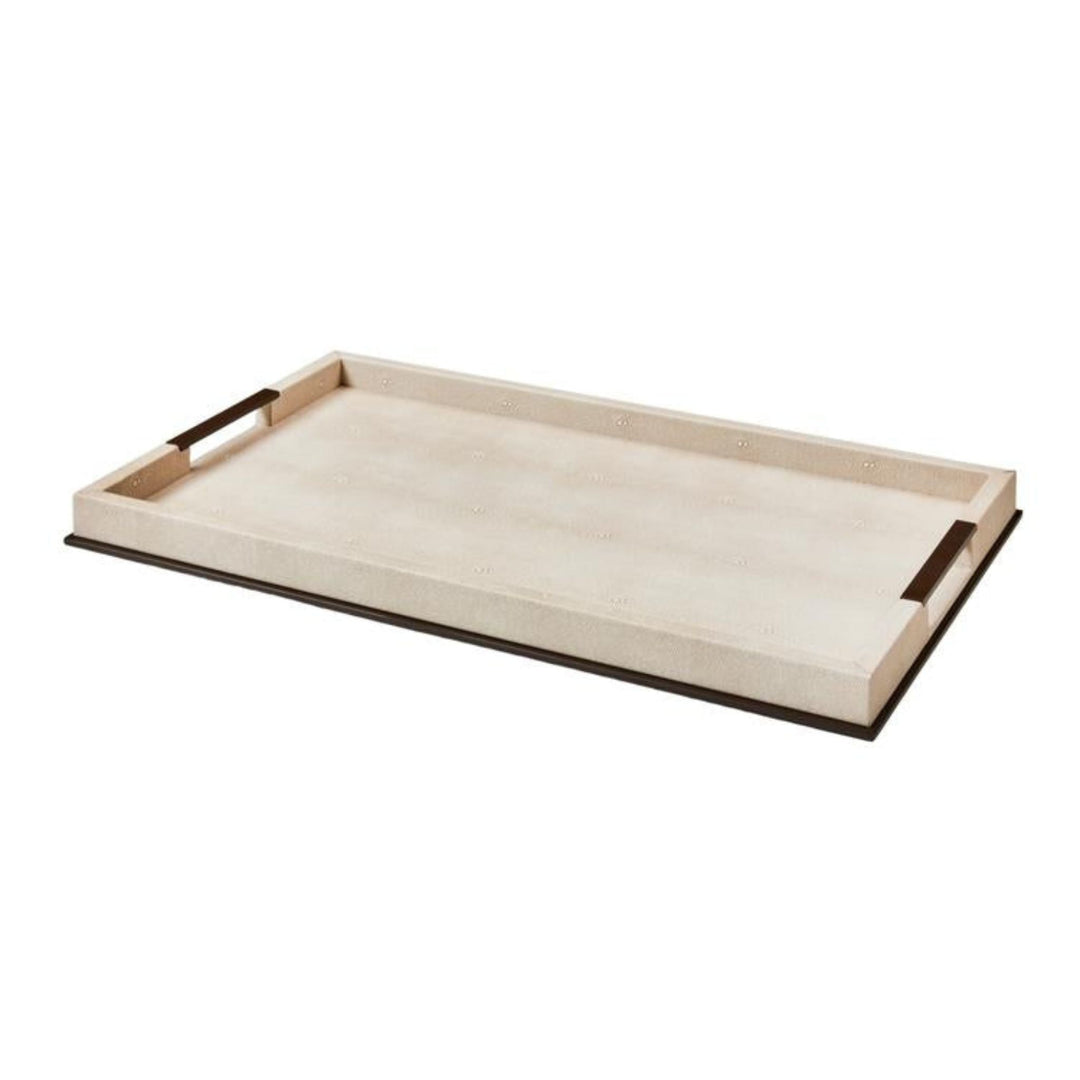 Large Ecru Shagreen Tray - Sutherland Interiors