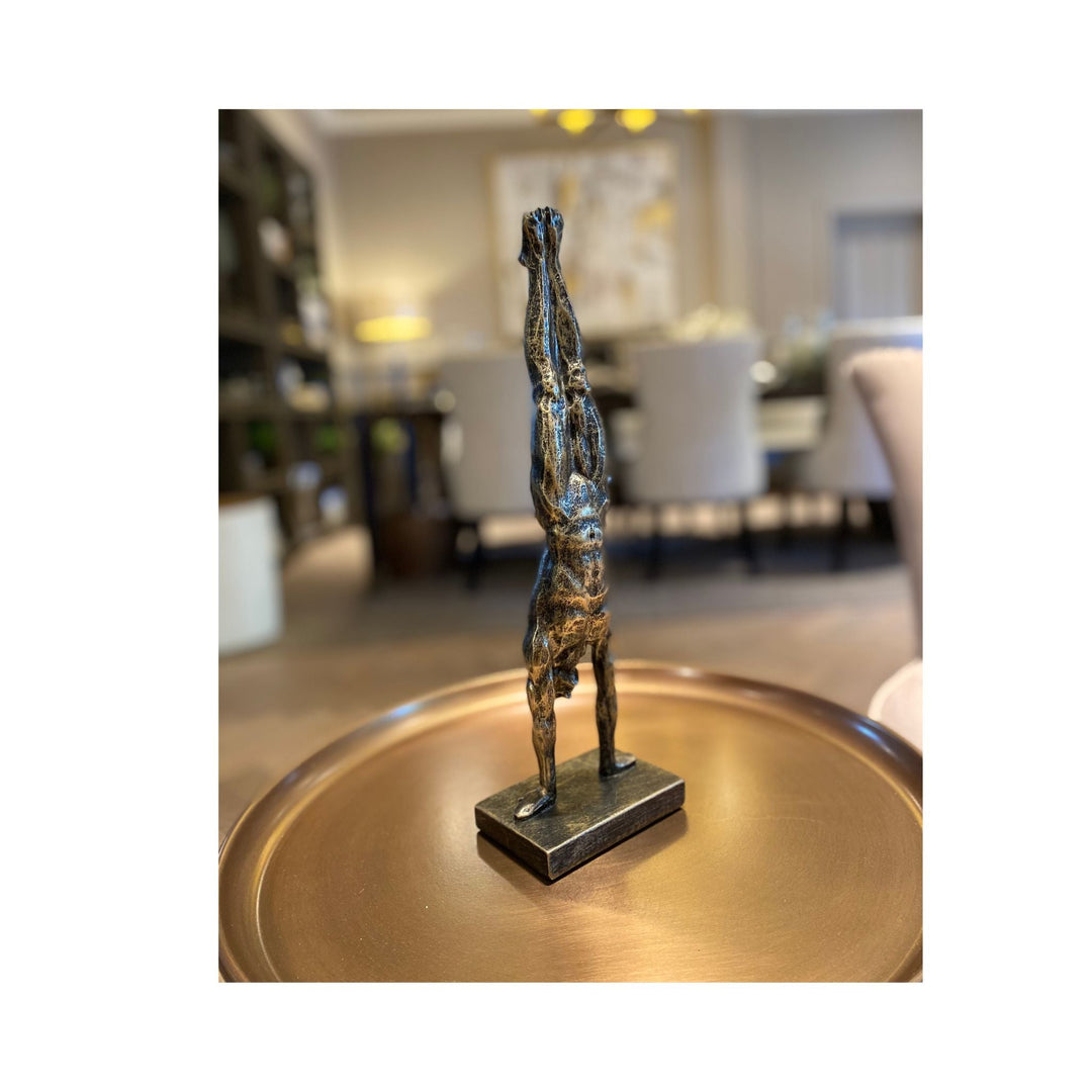 Male Handstand Figure - Antique Bronze - Sutherland Interiors