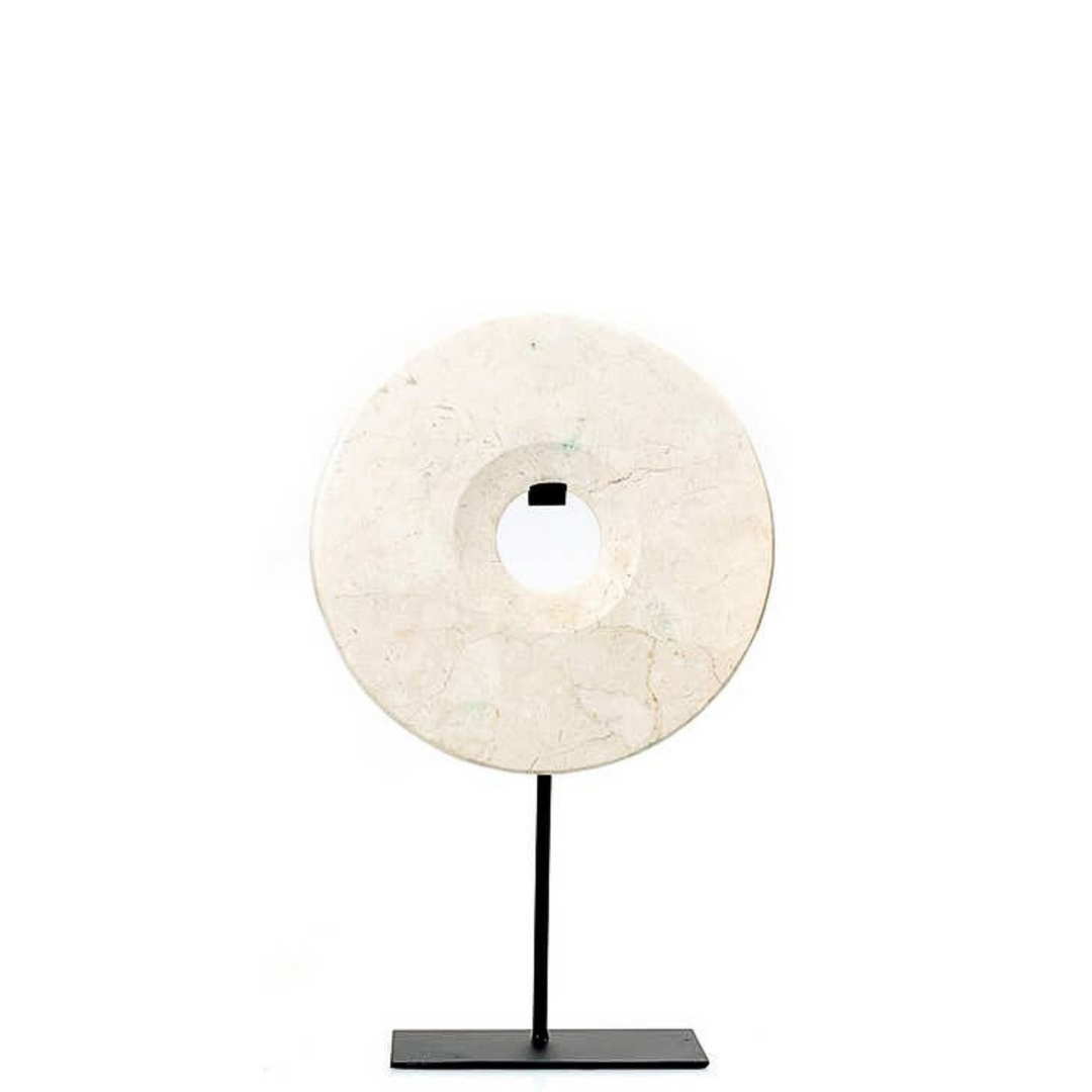 White Marble Disc on Stand