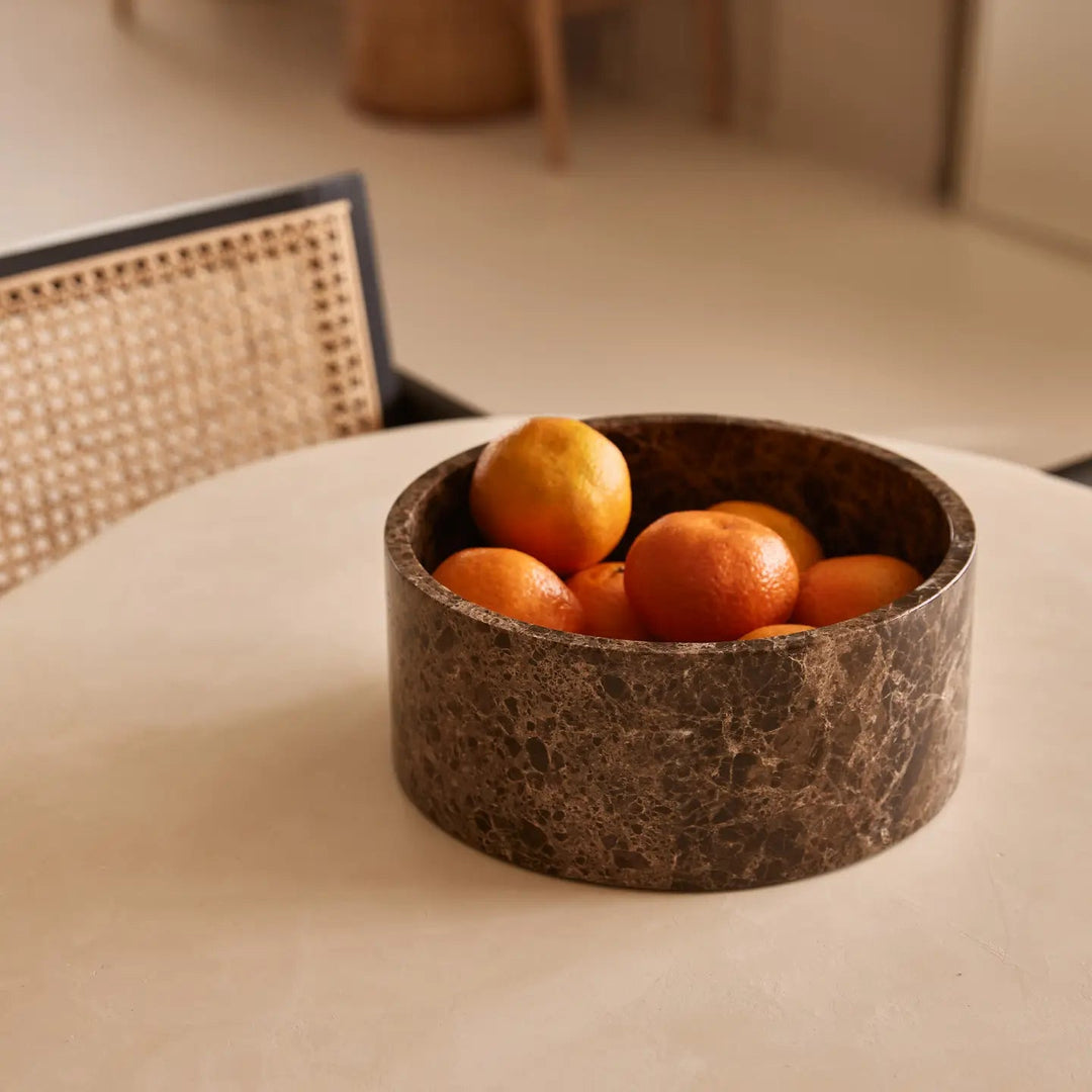 Marble Fruit Bowl Brown - Sutherland Interiors