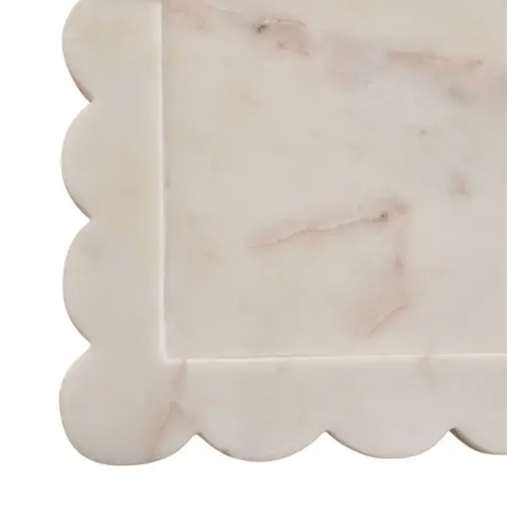 Marble Square Tray with Scallop Edges - Sutherland Interiors