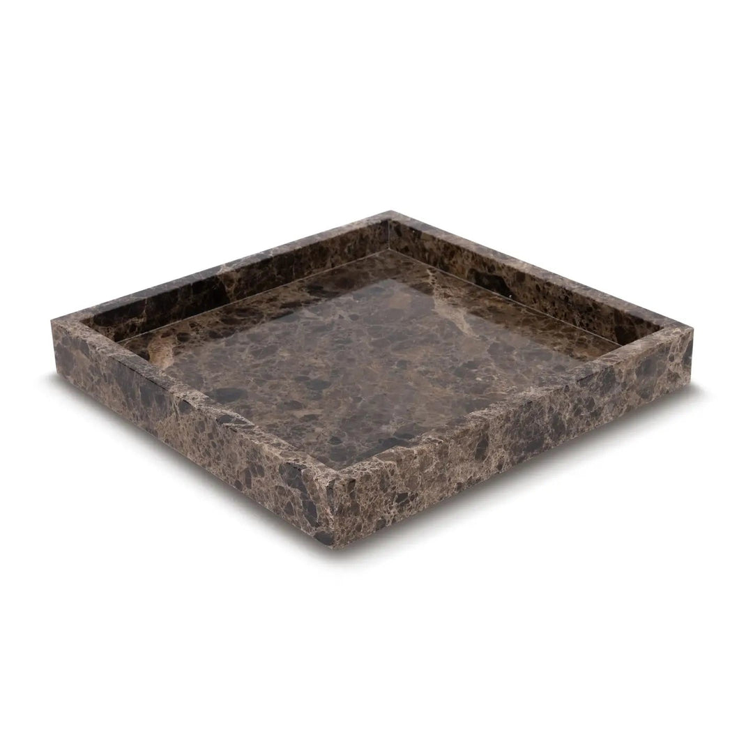 Marble Tray 30x30cm Brown - Sutherland Interiors