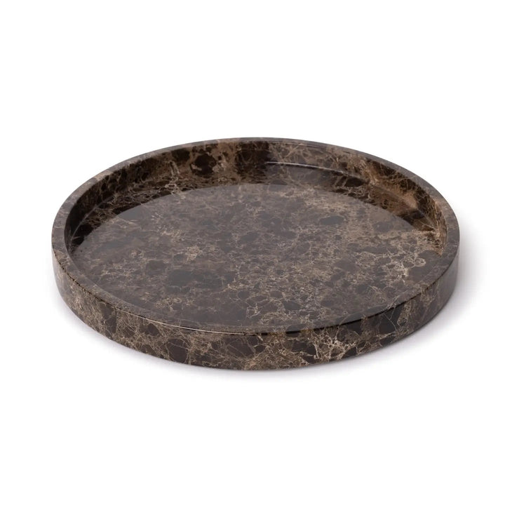 Marble Tray Ø30cm Brown - Sutherland Interiors