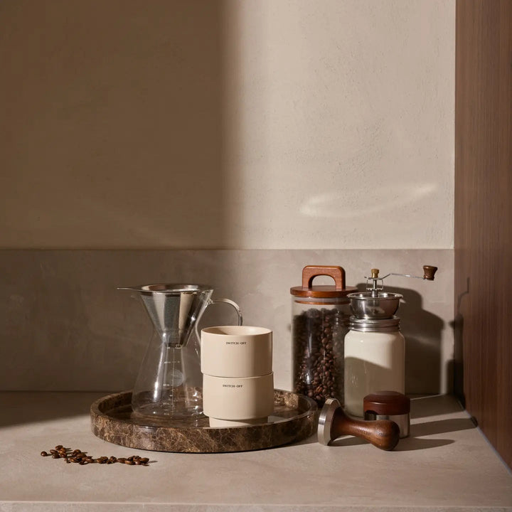 Marble Tray Ø30cm Brown - Sutherland Interiors