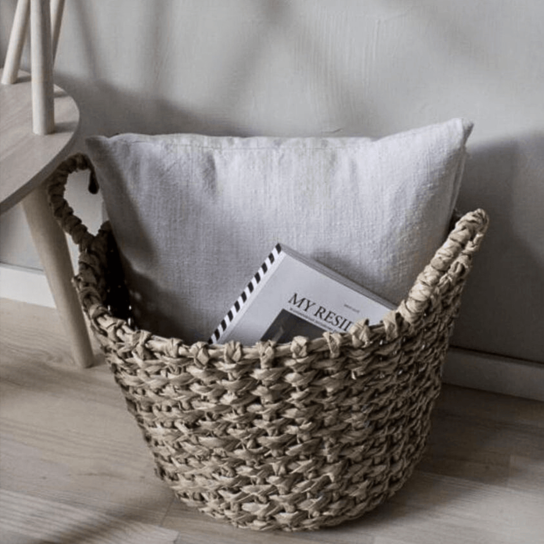 Natural Beige Storage Basket with Handles - Sutherland Interiors