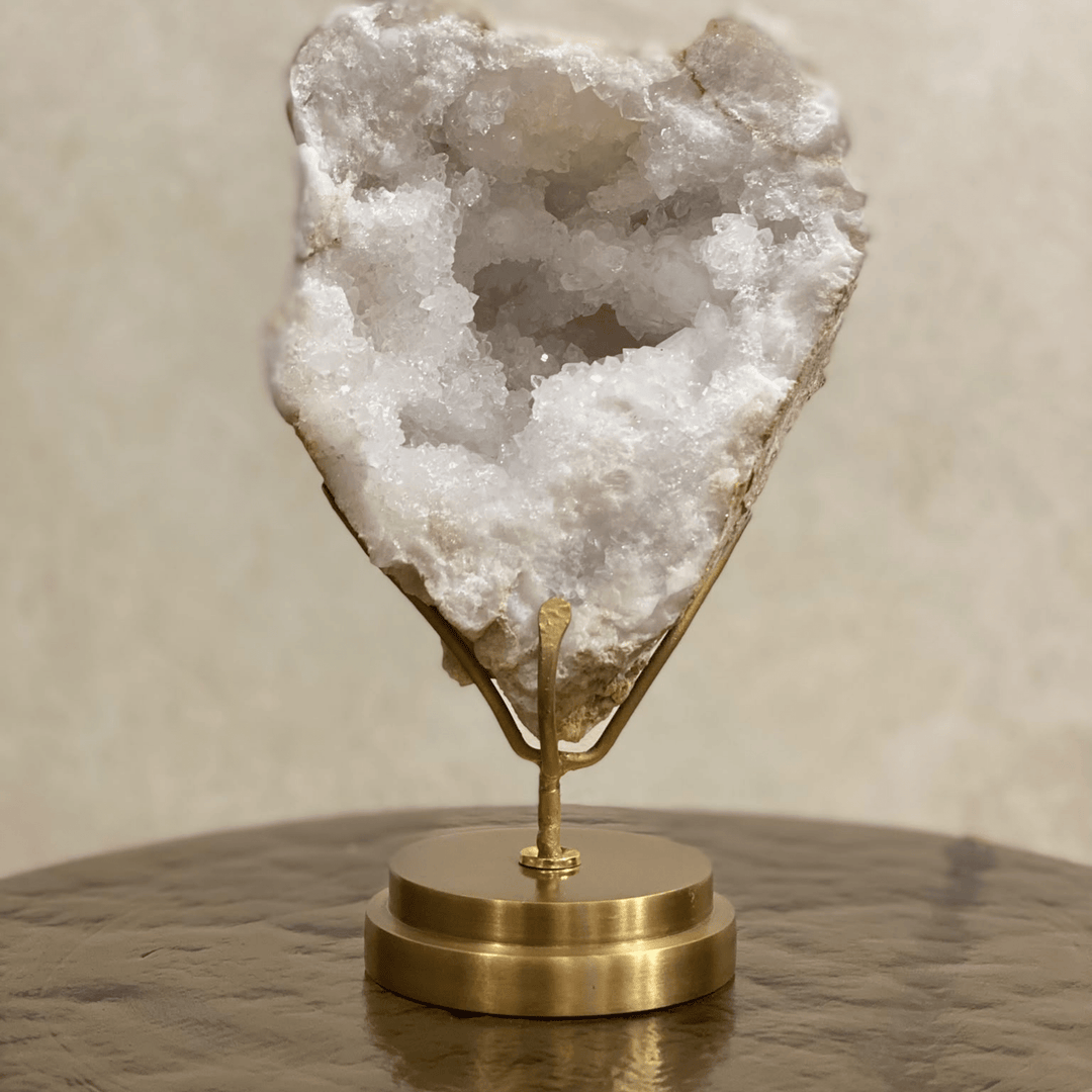 Natural Geode on Brass Stand - Sutherland Interiors