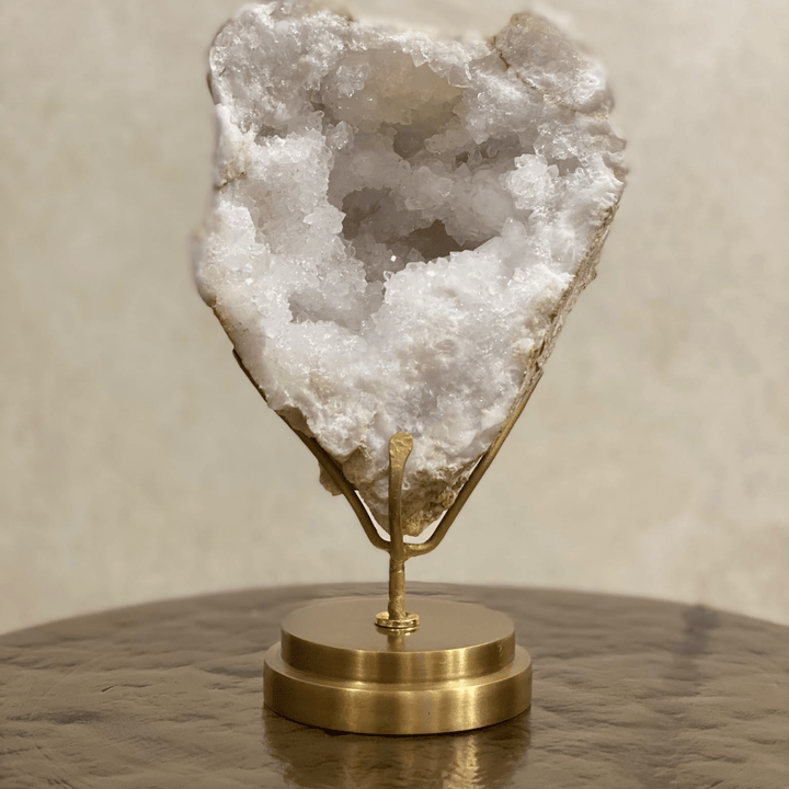 Natural Geode on Brass Stand - Sutherland Interiors