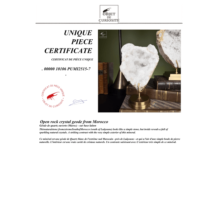 Natural Geode on Brass Stand - Sutherland Interiors