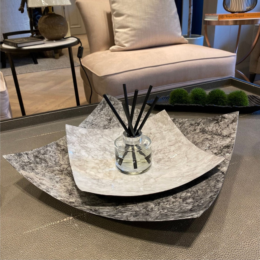 Octavia Marble Effect Black Large Square Platter - Sutherland Interiors