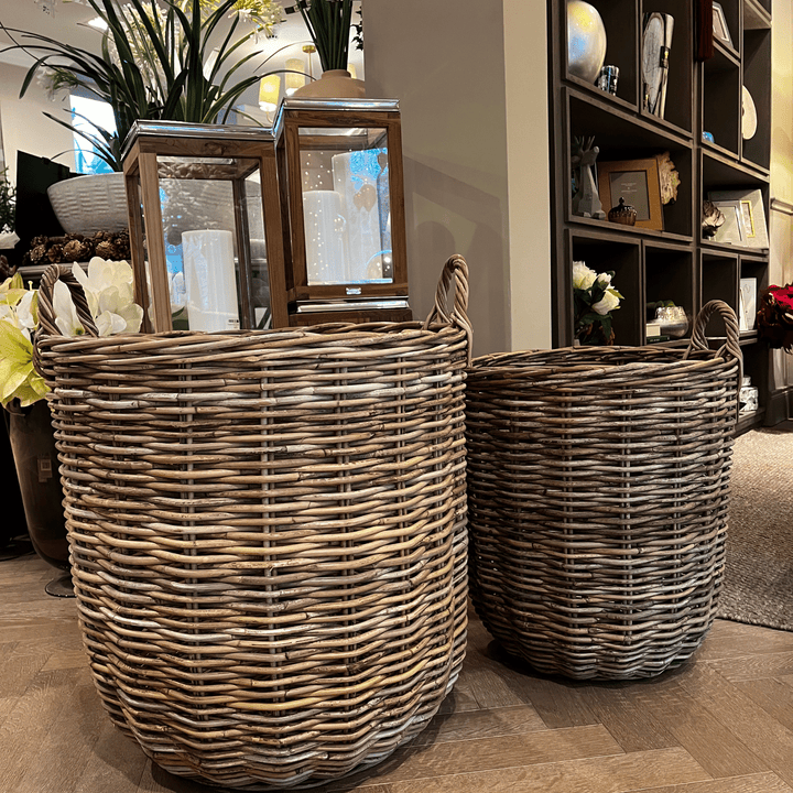 Round Fireside Rattan Log Basket - Sutherland Interiors