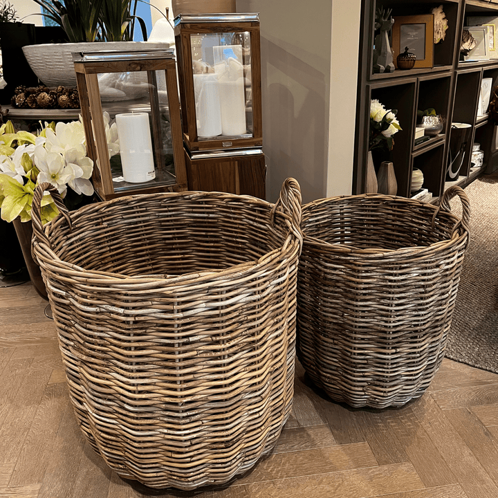 Round Fireside Rattan Log Basket - Sutherland Interiors