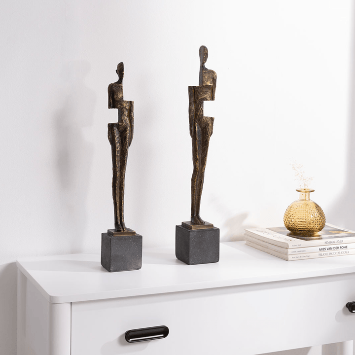 Sculpture Male Figure with Bronze Effect - Sutherland Interiors
