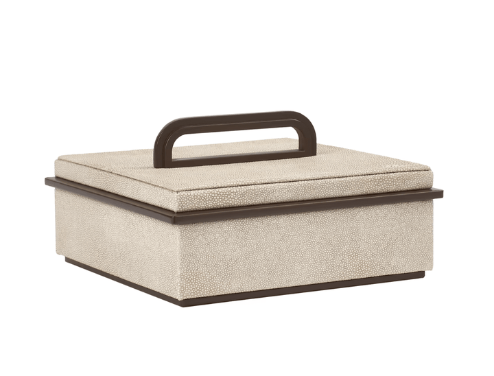 Small Ecru Faux Shagreen Box - Sutherland Interiors
