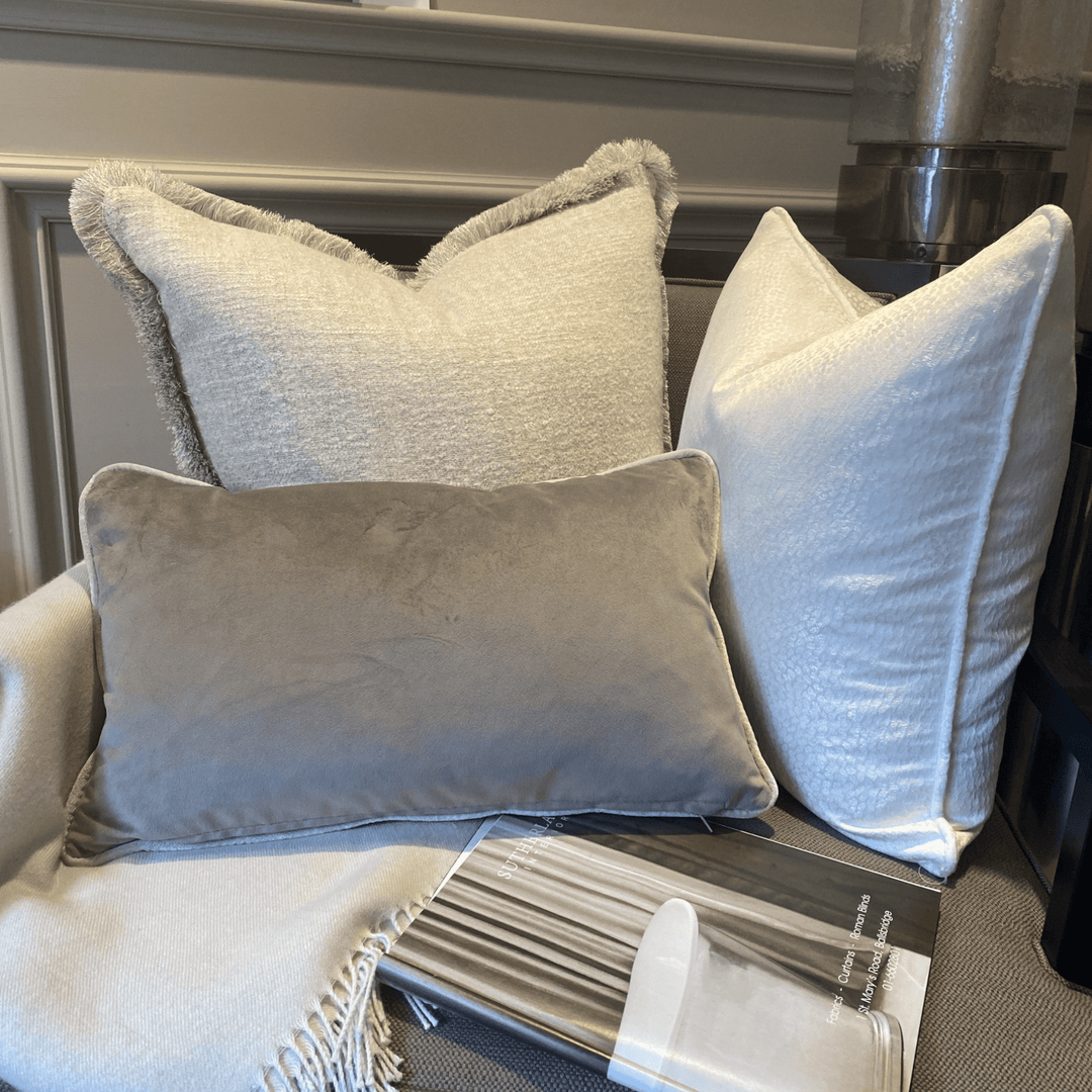 Taupe Velvet Cushion - Sutherland Interiors