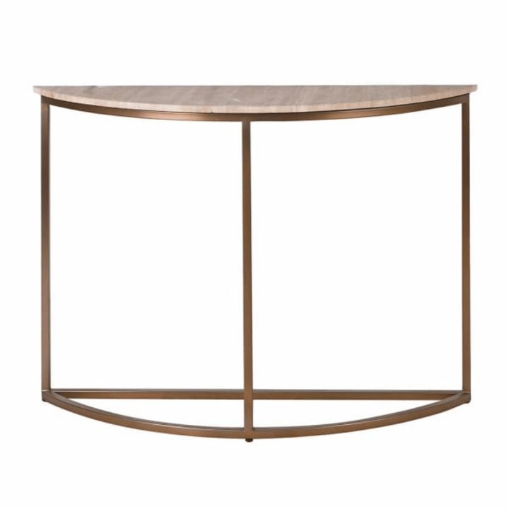 Travertine Demi-Lune Console Table - Sutherland Interiors