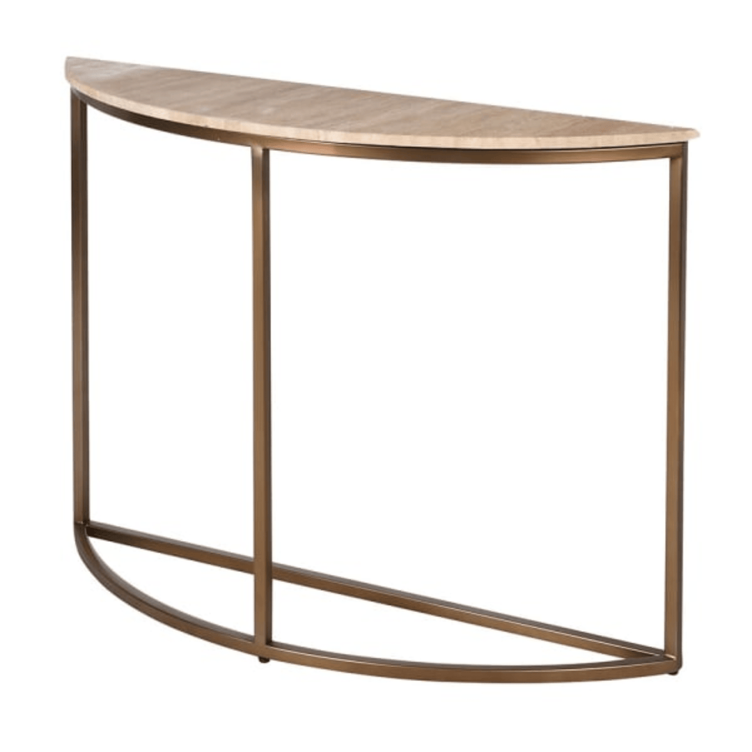 Travertine Demi-Lune Console Table - Sutherland Interiors