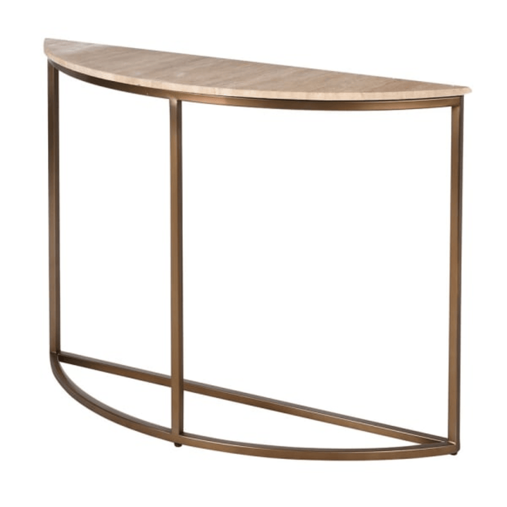 Travertine Demi-Lune Console Table - Sutherland Interiors