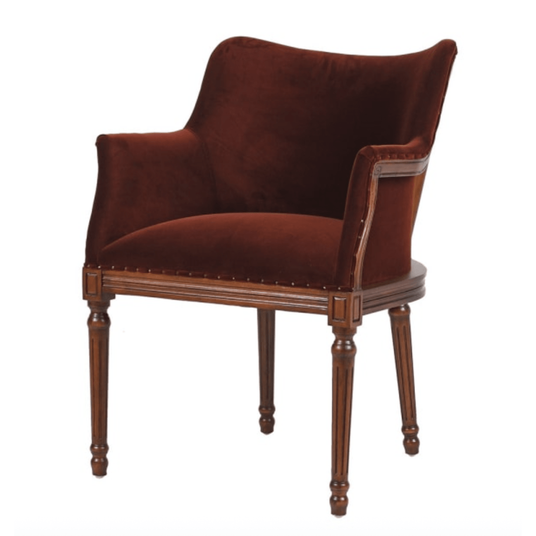 Velvet Terracotta Chair - Sutherland Interiors