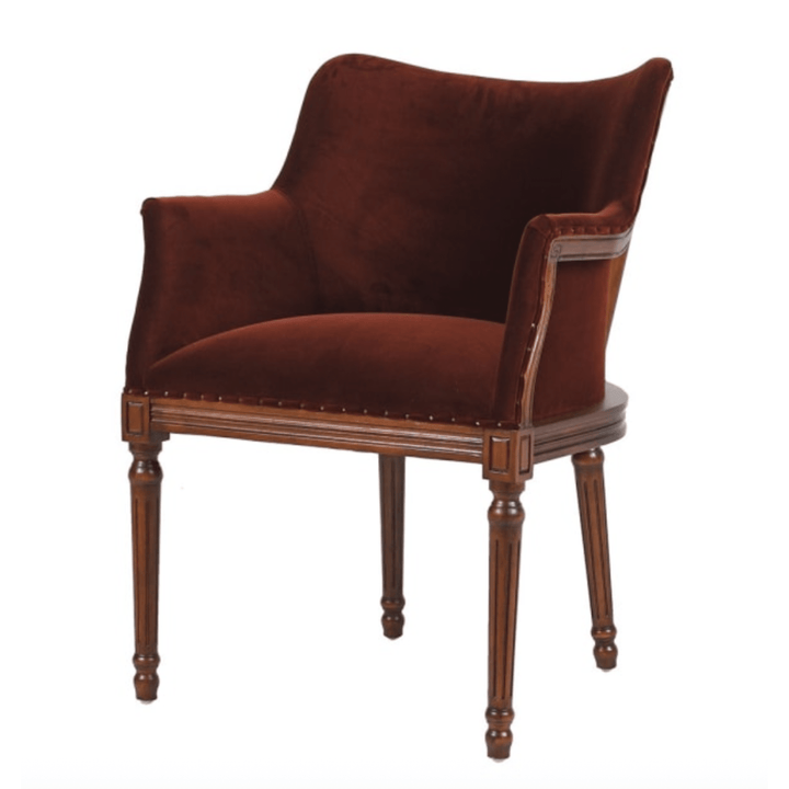 Velvet Terracotta Chair - Sutherland Interiors