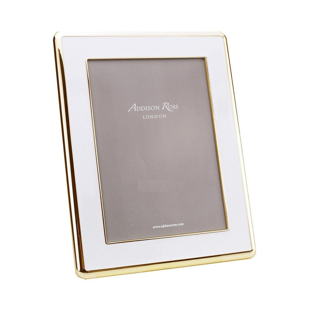 White Enamel & Gold Curve Frame - Sutherland Interiors