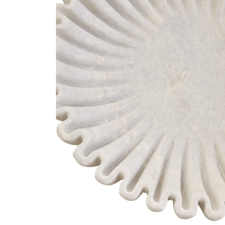White Fluted Marble Bowl - Sutherland Interiors