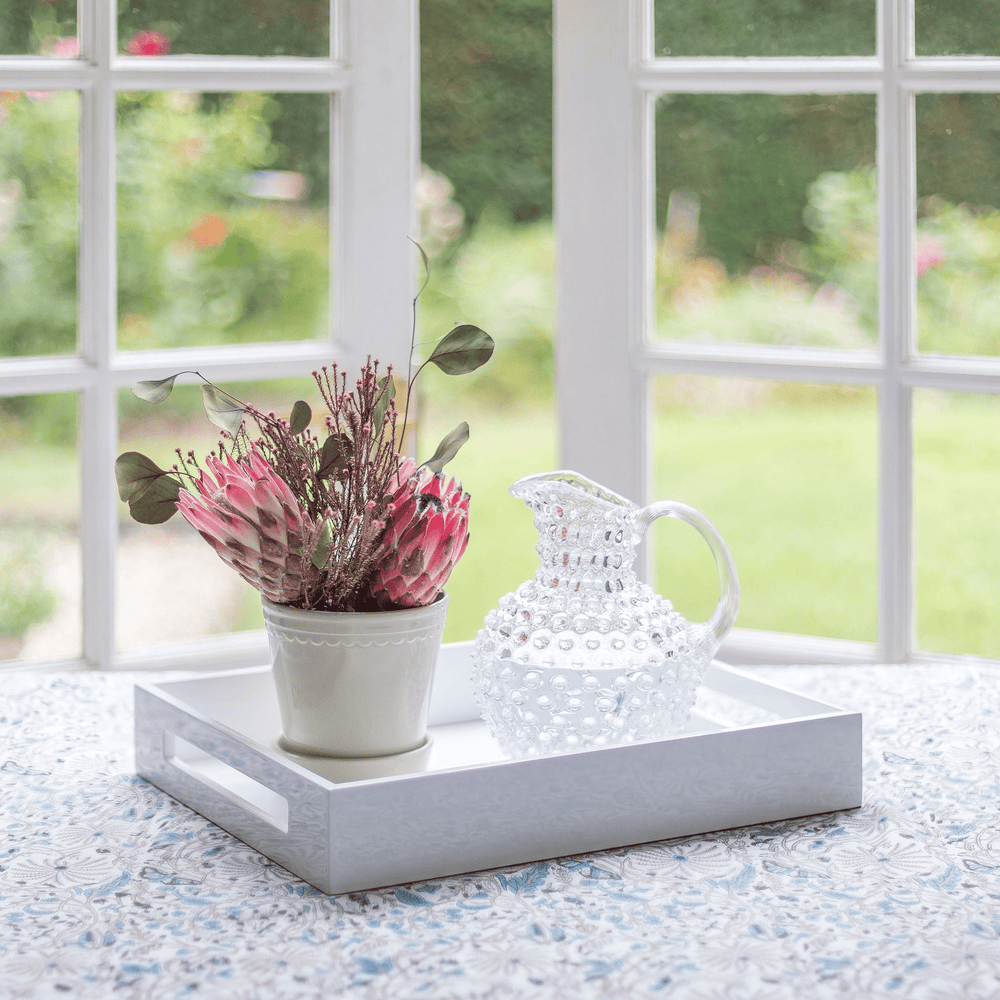 White Lacquered Serving Tray M - Sutherland Interiors