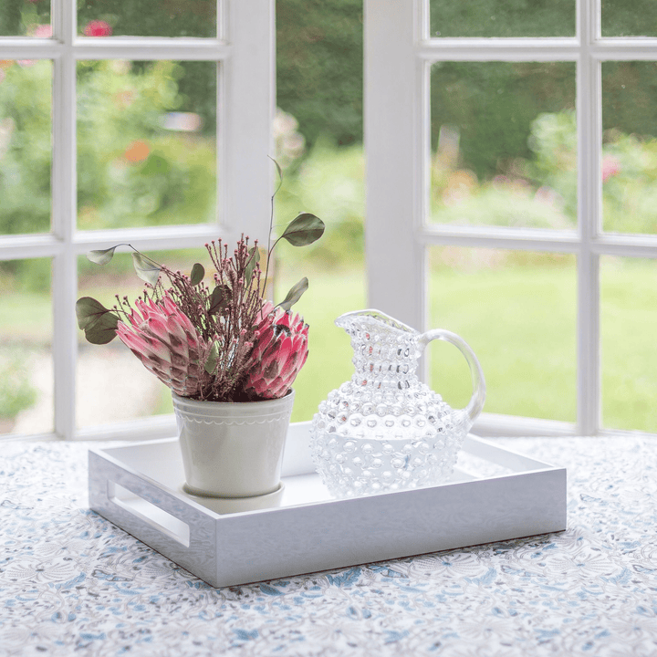 White Lacquered Serving Tray M - Sutherland Interiors