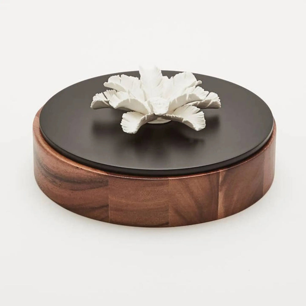 Wooden Box and Porcelain Flower 20 cm - Palmi Xl - Sutherland Interiors