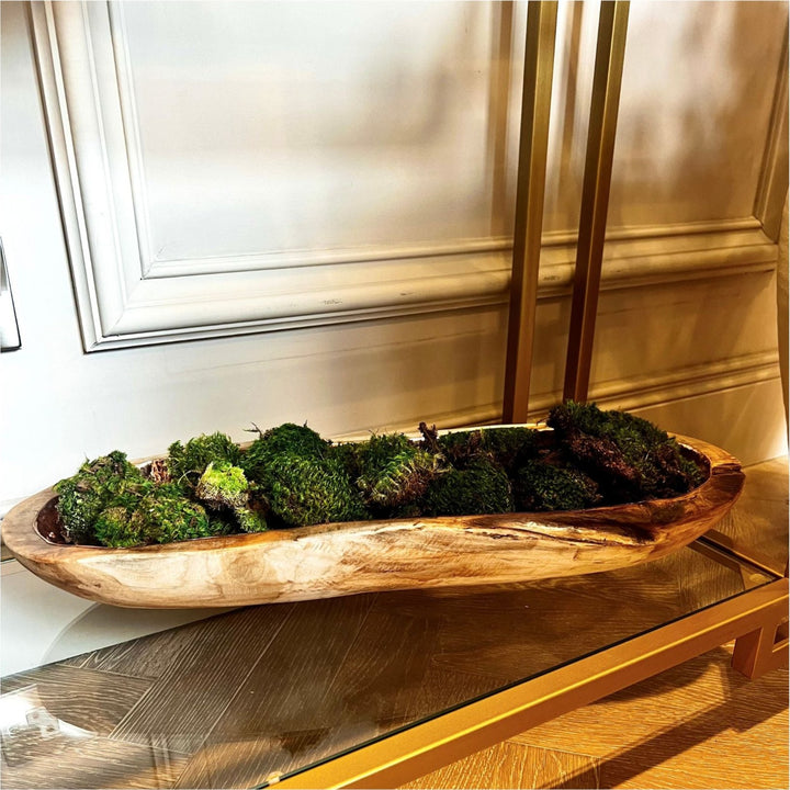 WOODEN BOWL COPPER LONG