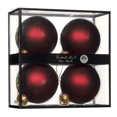 Box of 4 Burgundy Baubles